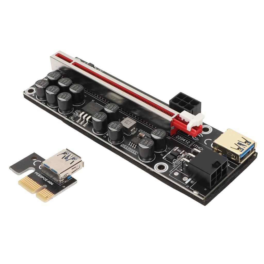 PCIE Riser Powered Adapter Card 6 Pin Compatible 1X 4X 8X 16X PCIE Interface Plug and Play USB