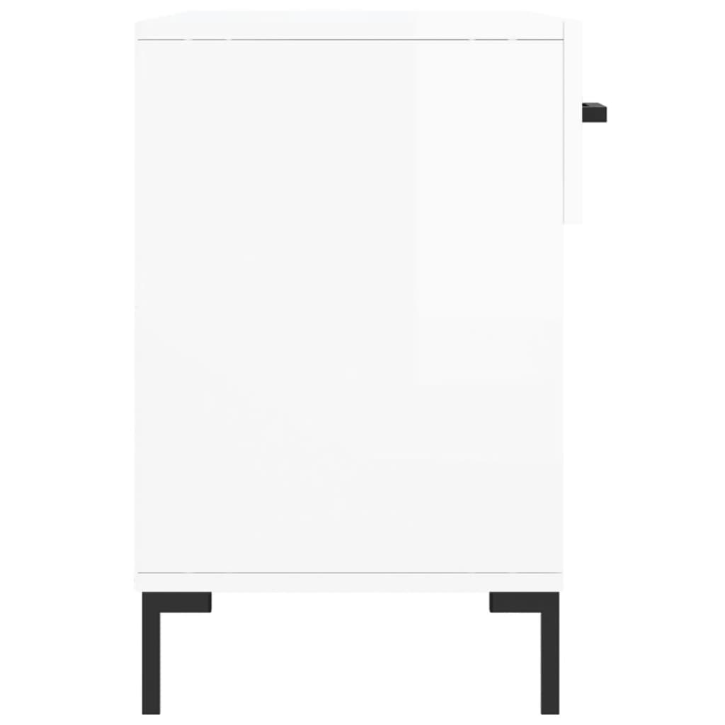 Shoe Bench High Gloss White 102 x 35 x 55 cm Engineered Wood