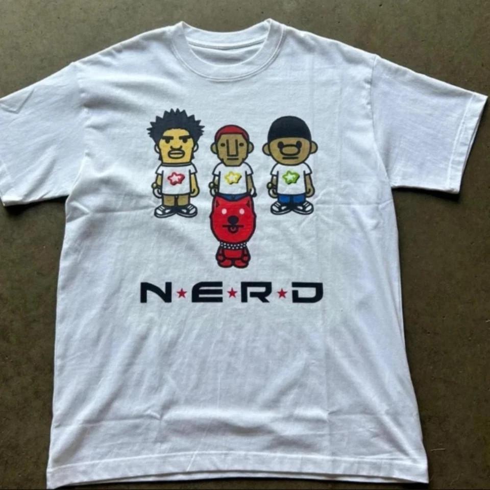 Винтажная Футболка с Логотипом Группы Унисекс NERD Pharrell В Поисках Футболка DM146 БЕСПЛАТНАЯ ДОСТАВКА