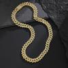 ZAKOL Hip Hop Letter Pendant Necklace for Women Men Shiny Rhinestones 13MM Cuban Chain Necklaces Fashion Jewelry Gifts