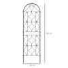 Climbing Plant Support With Lotus Pattern Set Of 2 Garden Trellises For Vines Flowers Vegetables Metal 50 X 180 Cm Black