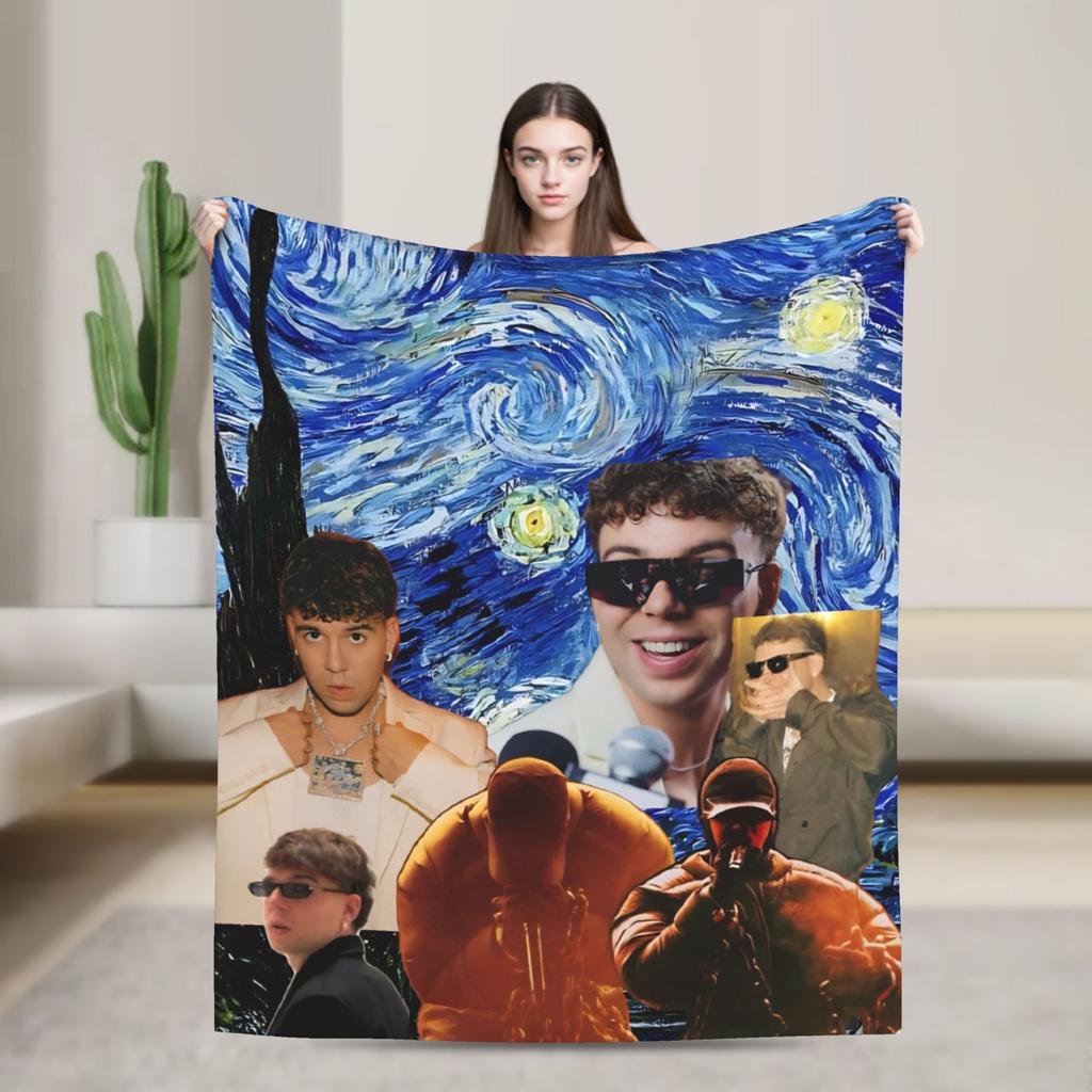 Quevedo Singer Blanket Airplane Travel Flannel Throw Blanket For Living Room Warm Soft Custom DIY Quality Bedspread