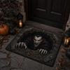 Нескользящий коврик для пола 3D Жуткий Хэллоуинский ковер, Зловещее существо Оптическая иллюзия 16" x Впечатляющий декор для прихожей 24" Нескользящая дверь для гостиной Вход
