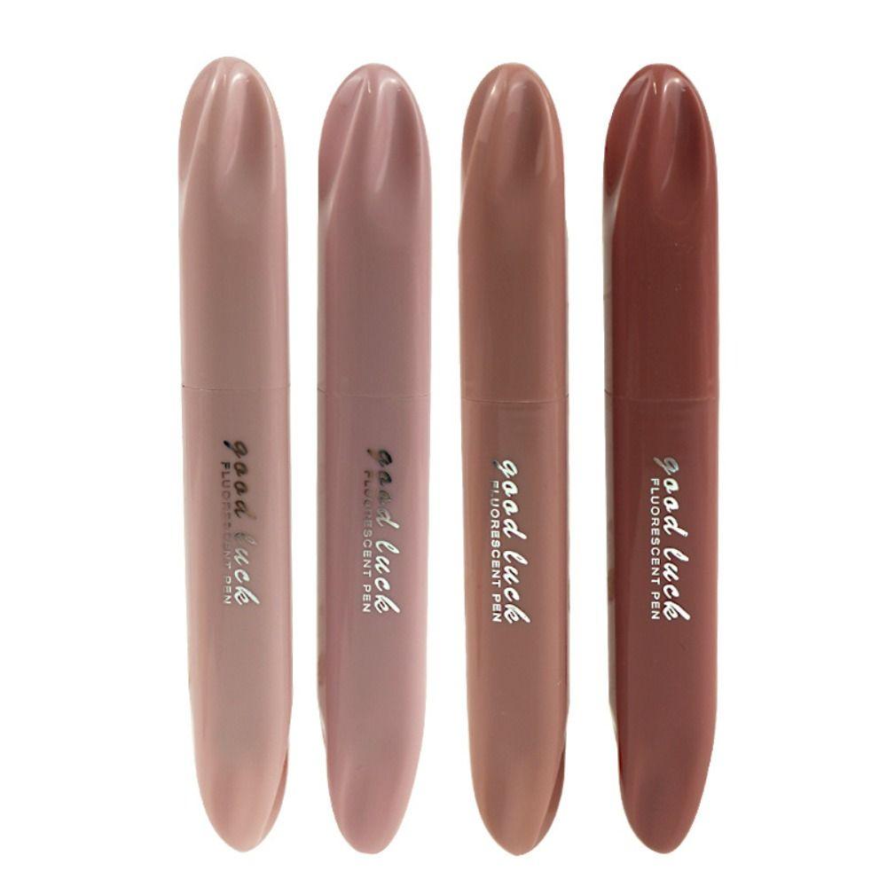 4Colors/Set Double Head Morandi Highlighters Morandi Color Fluorescent Pen Students Gift