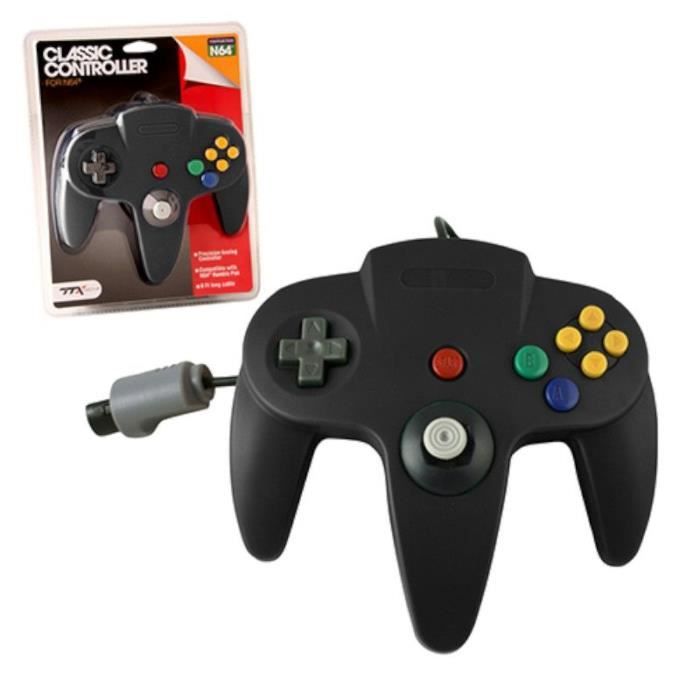 TTXTECH Wired Joystick Pad Controller for Nintendo 64 N64 Console - Black