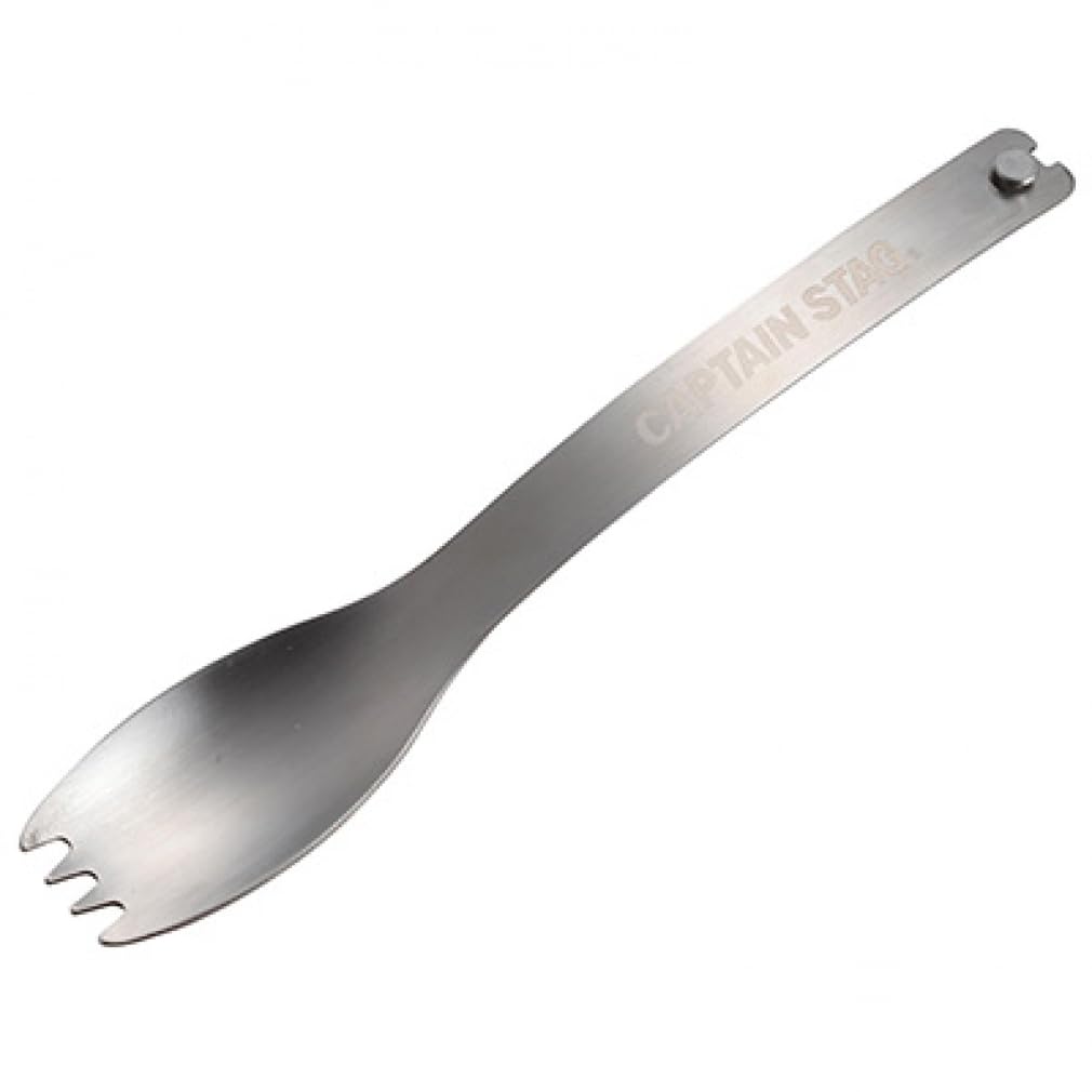 CAPTAIN STAG Ложка Вилка Нож Щипцы Щипцы для столовых приборов Solo Многофункциональные столовые приборы Общая длина 19 см Нержавеющая сталь Сумка для хранения в комплекте UG-3268