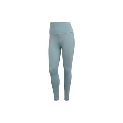 adidas Yoga Studio 7/8 Облегающие укороченные брюки для фитнеса с высокой талией Женские плавки Синие HC6639