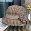 Mom hat ladies autumn and winter bucket hat versatile middle-aged and elderly basin hat casual travel curled woolen top hat