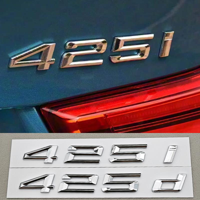 3D ABS Car Letters Logo 425i 425d Badge Emblem Sticker Rear Trunk Decals For BMW 4 Series 425i 425d Tail Marking Accessories XN9