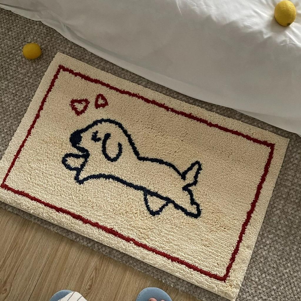 Милый питомец Любовь Сердце Щенок Ковер Плюшевый Теплый Нескользящий Ковер для Спальни Прихожий Ковер в Стиле Инс Домашнее Украшение Напольный Коврик