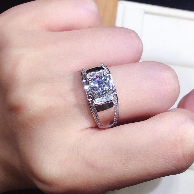 Кольцо в стиле бриллианта 5 карат, Сердца и Стрелы, Цвет PT950, Муассанит, Кольцо Открытого Размера для Мужчин и Женщин, Ювелирные Изделия из Серебра 925