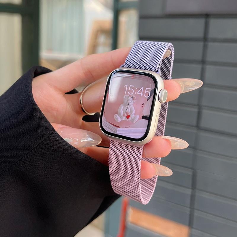 Для Apple Applewatchs10 Часы Миланский Магнитный Ремешок iwatch98765SE Металл