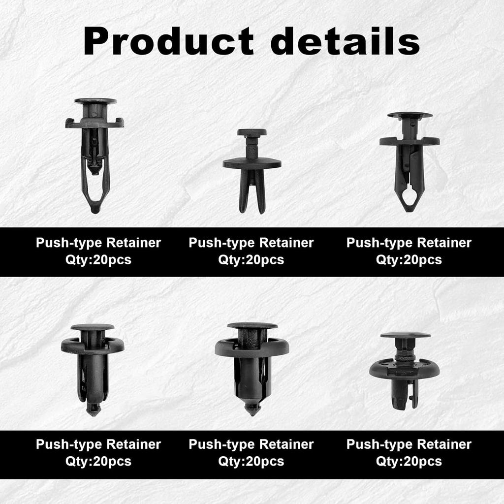 120Pcs Retainer Clips Push Type Fasteners 6.8Mm 8Mm 9Mm 10Mm - Expansion Screws Replacement Kit With Remover Tool Bumper Push Rivet Clips Compatible