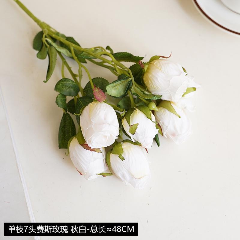 European retro roasted edge rose simulation flower home decoration fake flower wedding bouquet burnt edge simulation rose