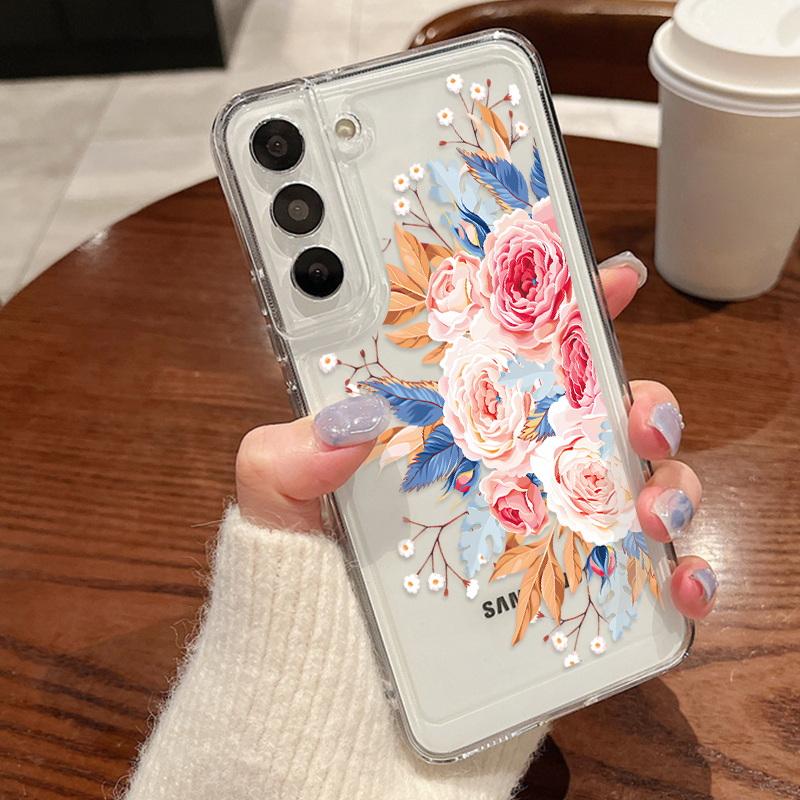 Чехол для телефона с цветными лозами для Samsung S25 Ultra S24 FE S23 A56 A36 A55 5G A16 A25 A35 A33 A54 S22 Plus, противоударный, прозрачный, силиконовый чехол