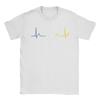 Ukrainian Tryzub Ukraine Flag Trident Zelensky Heartbeat T-Shirt Men Novelty Cotton Tee Shirt Short Sleeve T Shirt Present Tops