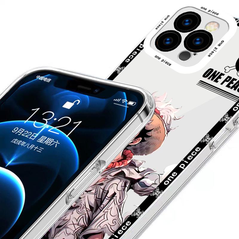 Прозрачный чехол «Ангельские глазки» для Apple 14 Pro Max, iPhone 15 Plus, XR — дизайн Луффи и Зоро.