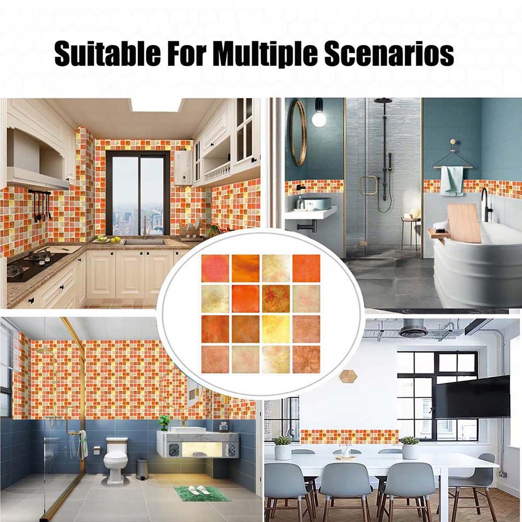 10Pcs Multi Tile Sticker DIY Transfer Kitchen Bathroom Various Colours