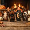 Black Cat Home Accents Vintage Halloween Wooden Table Decoration, Rustic Ghost Skeleton Pumpkin Retro Holiday Tabletop Signs Desktop Block Sign