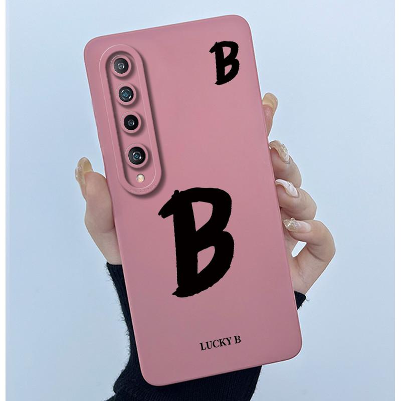 Lucky Initial Letter Case For Xiaomi Mi 10 / Mi 10 Pro 5G Phone Case Full Protect Camera Lens Shockproof TPU Soft Cover Bumper