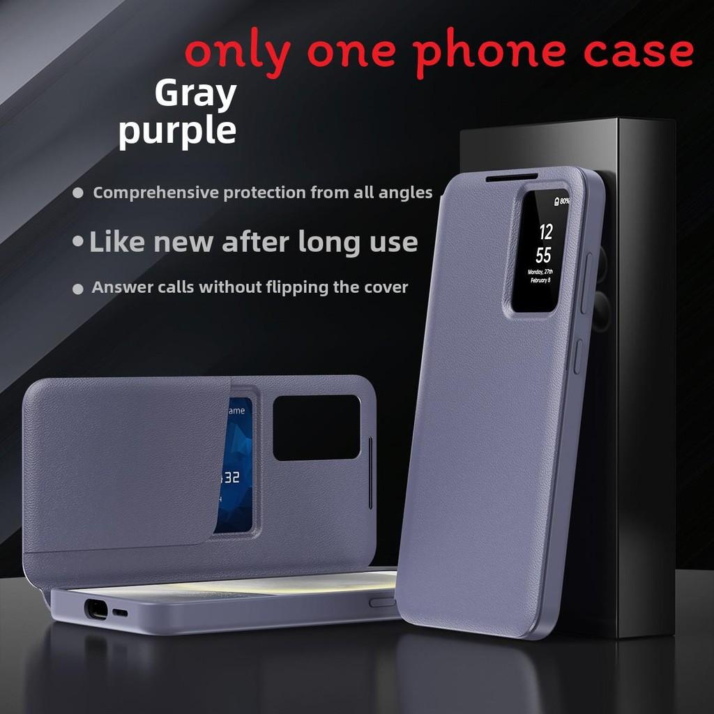 For A56 Galaxy Phone Case With Card Clip And Intelligent Window Design
