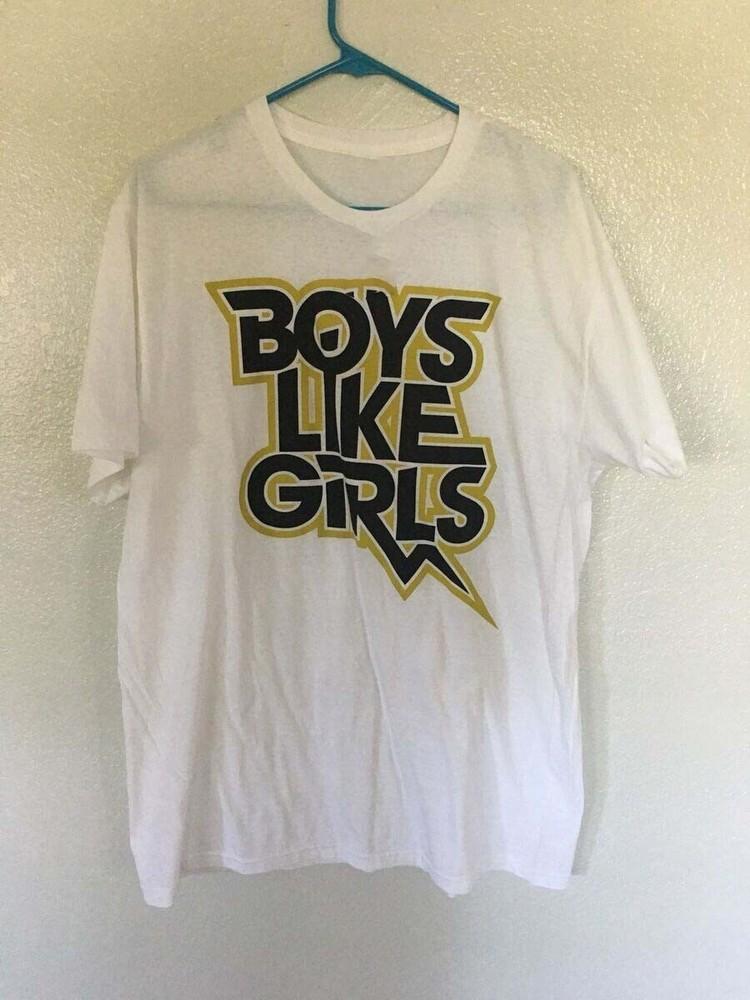 Белая унисекс футболка из 100% хлопка с принтом группы Boys Like Girls, один размер