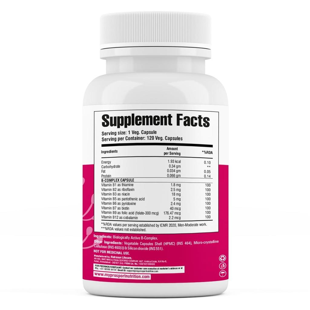 Комплекс Витамина В (120 кап), B-Complex, Mypro Sport Nutrition