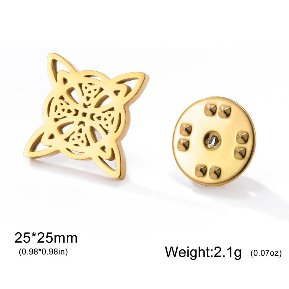 Dawapara Witch Knot Brooch Pins Celtics Trinity Knot Triquetra Symbol Good Luck Sacred Geometry Wiccan Jewelry Stainless Steel