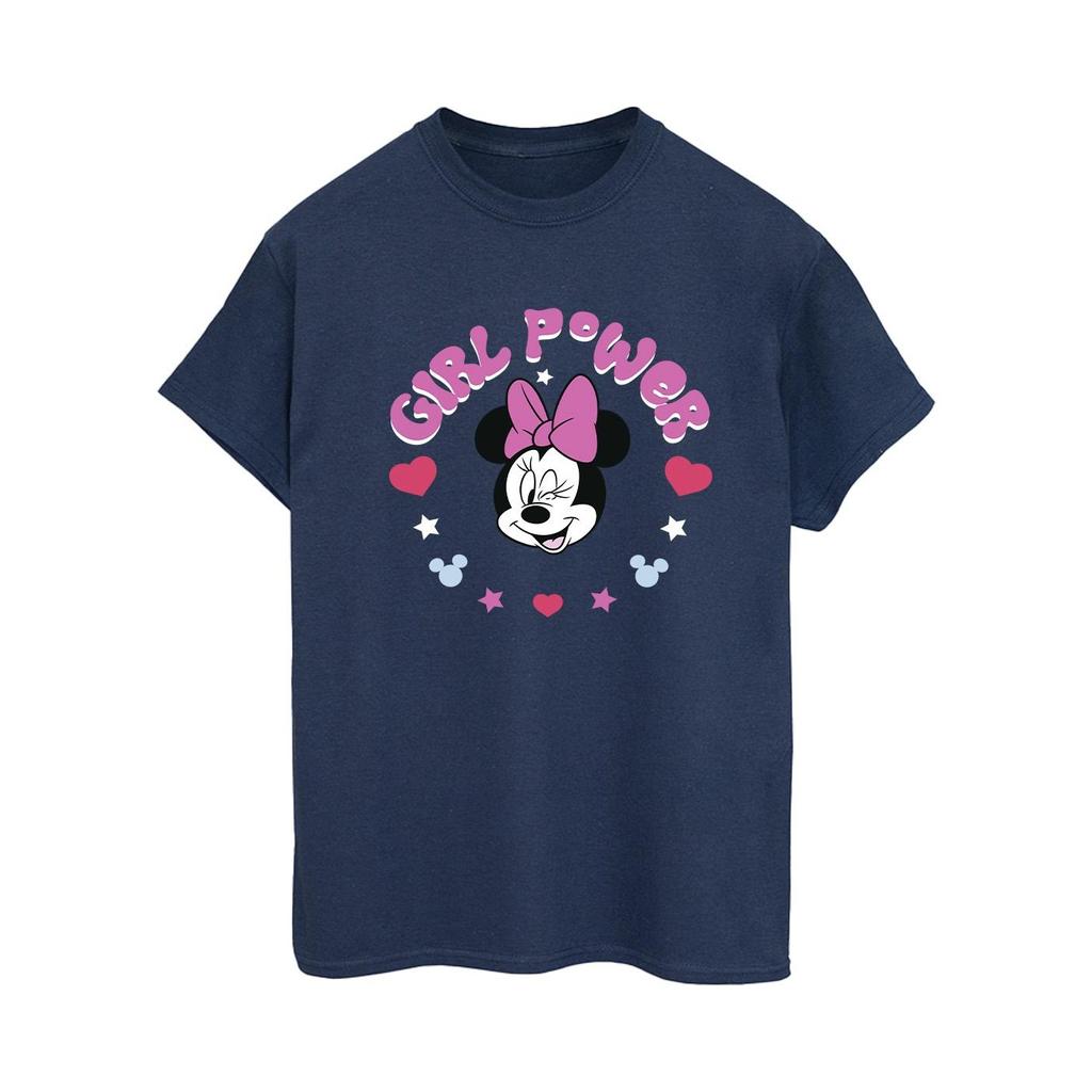 Disney Womens/Ladies Minnie Mouse Girl Power Cotton Boyfriend T-Shirt
