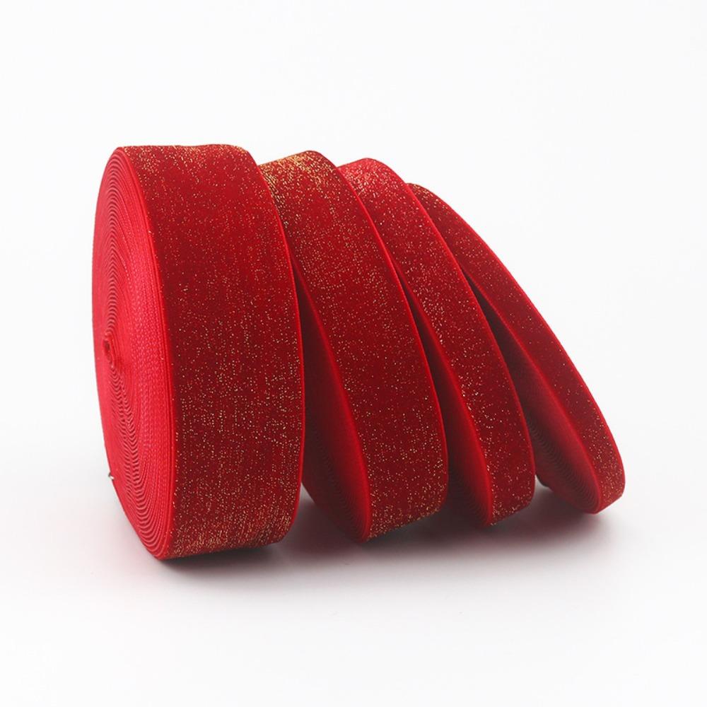 Glitter Christmas Velvet Ribbon 5 Yards Bow Ribbon Gift Box Packaging Ribbon  Wrapping