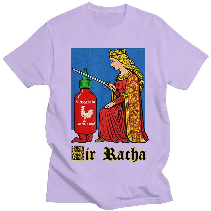 Футболки с принтом мема про острый соус Sir Racha Funny Chili Sauce Мужские Женские Юмор Популярные Футболки Повседневные Хлопковые Модные Футболки Streetwear Подарки