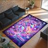 Unicorn Theme Crystal Velvet Floor Rug Personalized Custom Name Text Warm Carpet Home Decoration