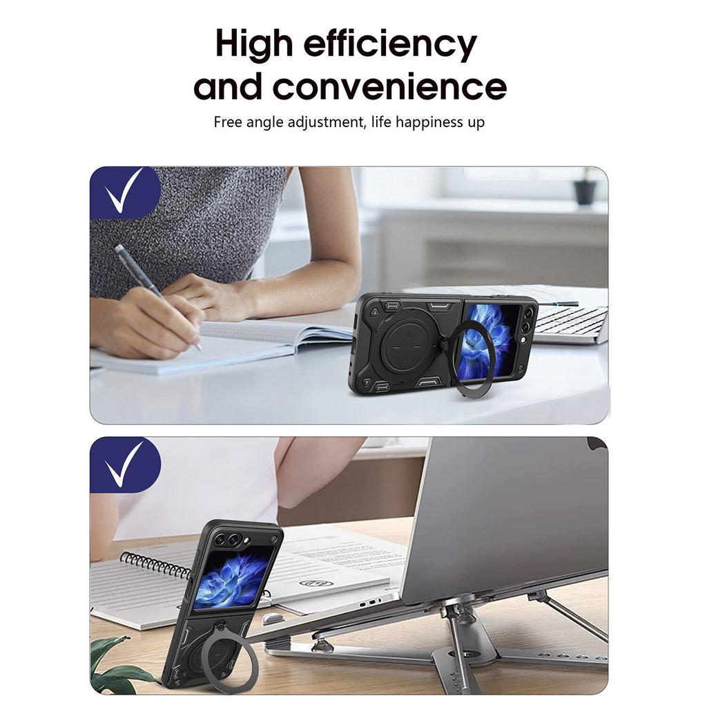 Heavy Duty Protective Cover For Samsung Galaxy Z Flip 6 5 4 Case Stand Holder Lens Protection Shockproof Funda Coque Capa