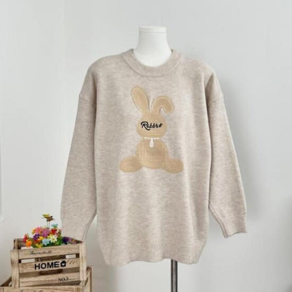 Navava Women Round Neck Long Sleeve Knit Sweater Nk2520