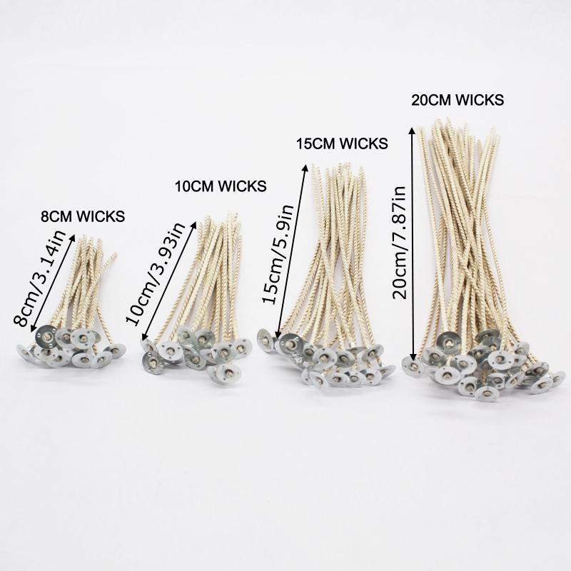 50 шт. Фитильная технология Идеально для изготовления свечей Свечные фитили Сделай сам 40 прядей Ароматерапия 8 см 10 см 15 см 20 см