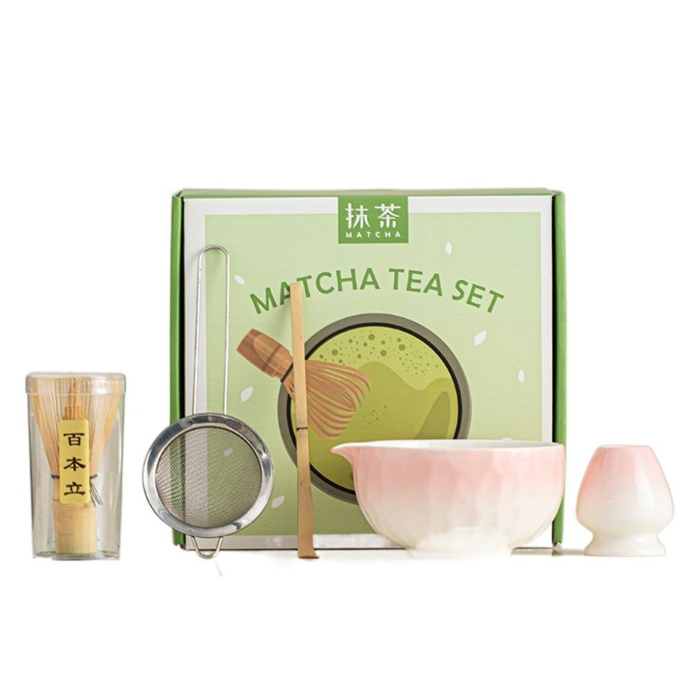 5pcs Ceramic Japanese Matcha Tea Set Matcha Bowl Bamboo Matcha Making Kit Safe Food Grade Matcha Whisk Set Tea Lovers