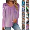 Women's T Shirt Retro Print Long Sleeve Daily Weekend Daily Basic V Neck Regular  Fall Winter Tops