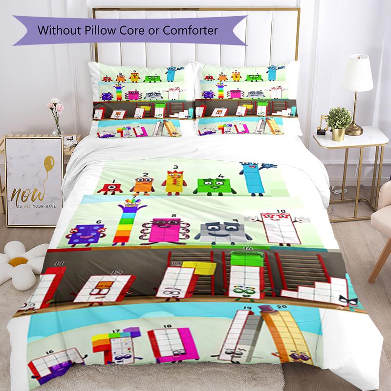 Numberblocks Bedding Set Breathable Duvet Cover With Pillowcases Home Decoration Birthday Gift