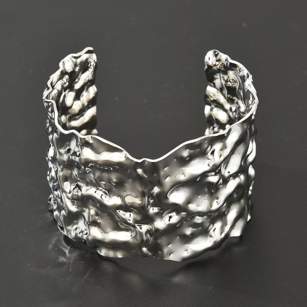 17KM 1 ШТ. Изысканные классические широкие открытые браслеты для женщин, панк, хип-хоп, золотистого цвета, с нерегулярной текстурой, минималистичные ювелирные изделия, подарки