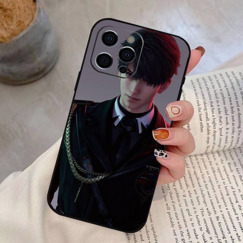 Чехол для телефона Love D-Deepspac Caleb для iPhone 17,16,15,14,13,12,11 Plus,Pro Max,XS,Мягкий силиконовый черный чехол