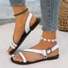 Женские сандалии, римская обувь, новинка 2024 года, летние римские тапочки на плоской подошве, пляжная спортивная повседневная женская обувь Sandalias De Mujer
