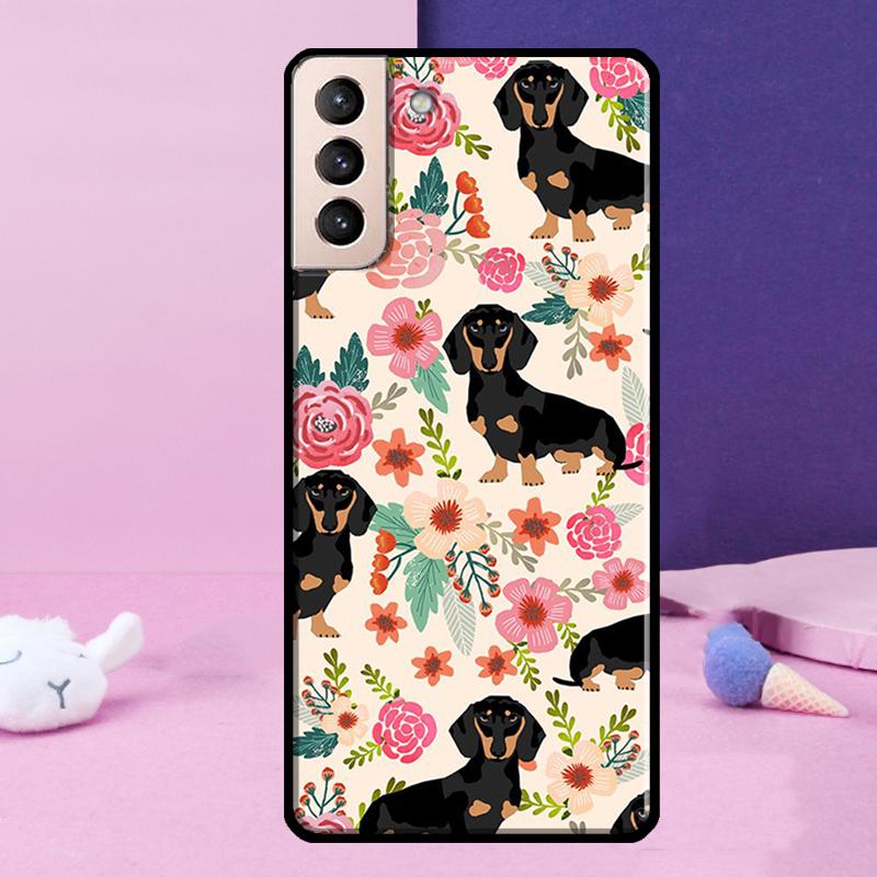 Sausage Dog Love Phone Case For Samsung Galaxy S25 Ultra S24 Ultra S9 S10 S20 S21 S22 Plus S23 S24 FE Cover