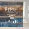 Lake Paddle Bath Curtain Country Lake Life Decor Bathroom Accessories for Adults Women,Checked Plaid Ocean Waves Shower Curtain