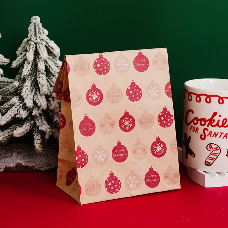 Christmas Cupcake Decoration Top Christmas Tree Reindeer Biscuit Packaging Merry Christmas Party Packaging Bag Decor Stickers