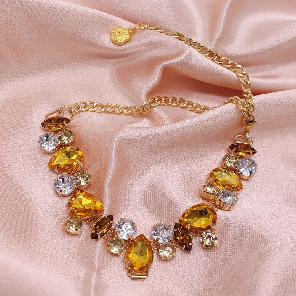 Adjustable Cat Collar Stainless Steel Diamond Collar Fashion Pet Accessories Wedding Photography