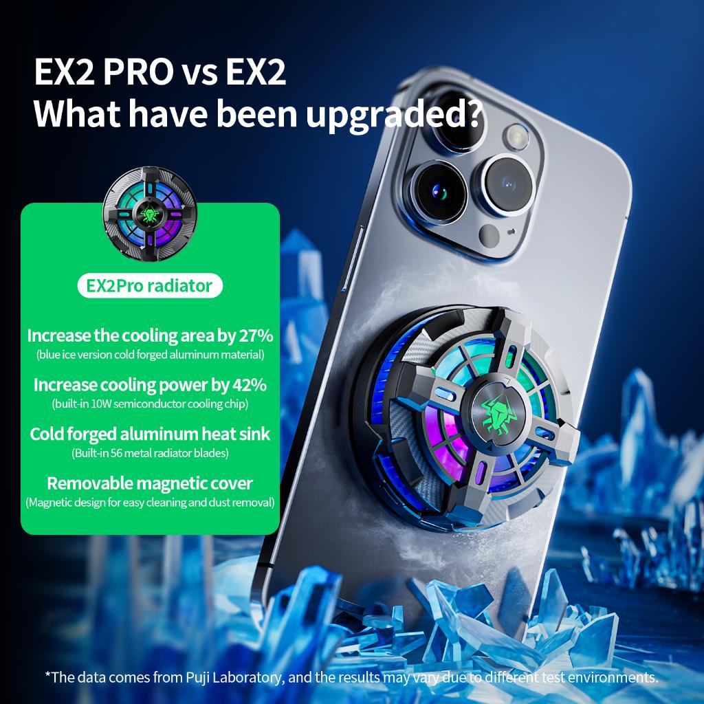 Plextone Ex2/Ex2 Pro Mobile Phone Cooler Mobile Cooling Fan Magnetic Cooler Gaming Radiator Mobile RGB Lighting