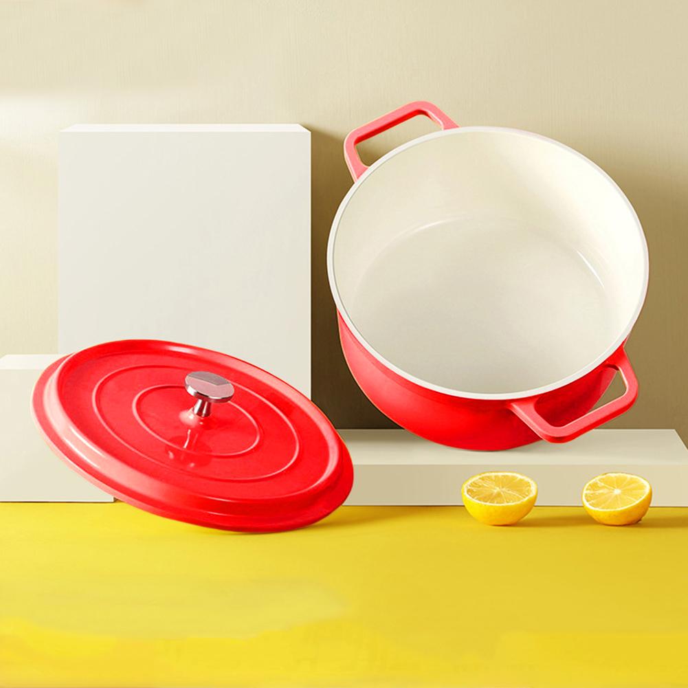 Домашняя кухня Эмалированная кастрюля для бульона Эмалированная литая алюминиевая жаровня с крышкой Мини литая алюминиевая кастрюля Кастрюля Домашняя кухня Посуда