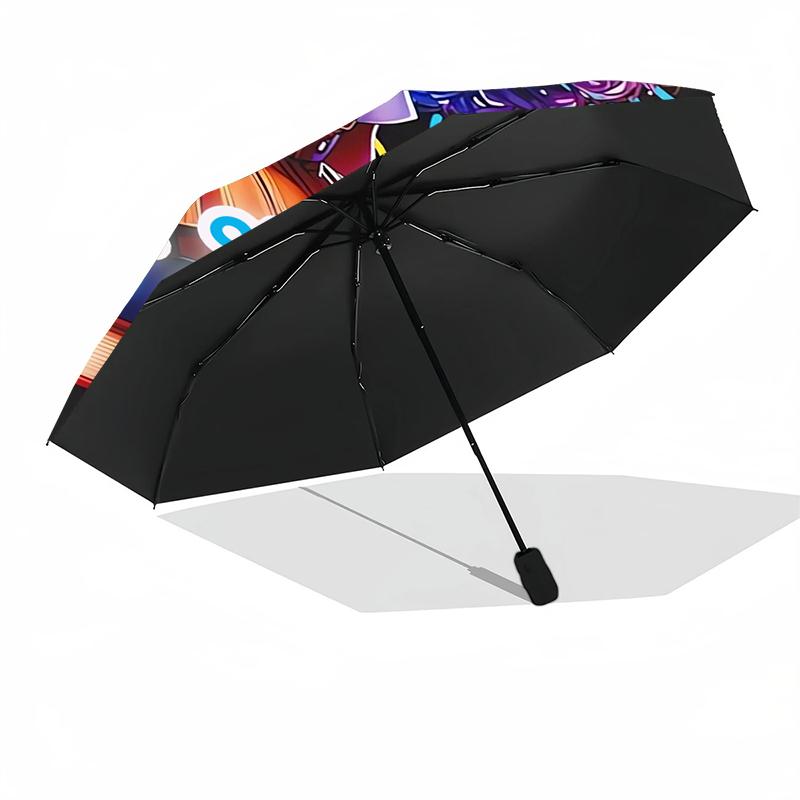 1PC Custom Name "Creative Kids' World" Automatic Folding Umbrella Compact Travel Umbrella for Men & Women, Ideal Gift for Christmas, Birthdays, Hallo