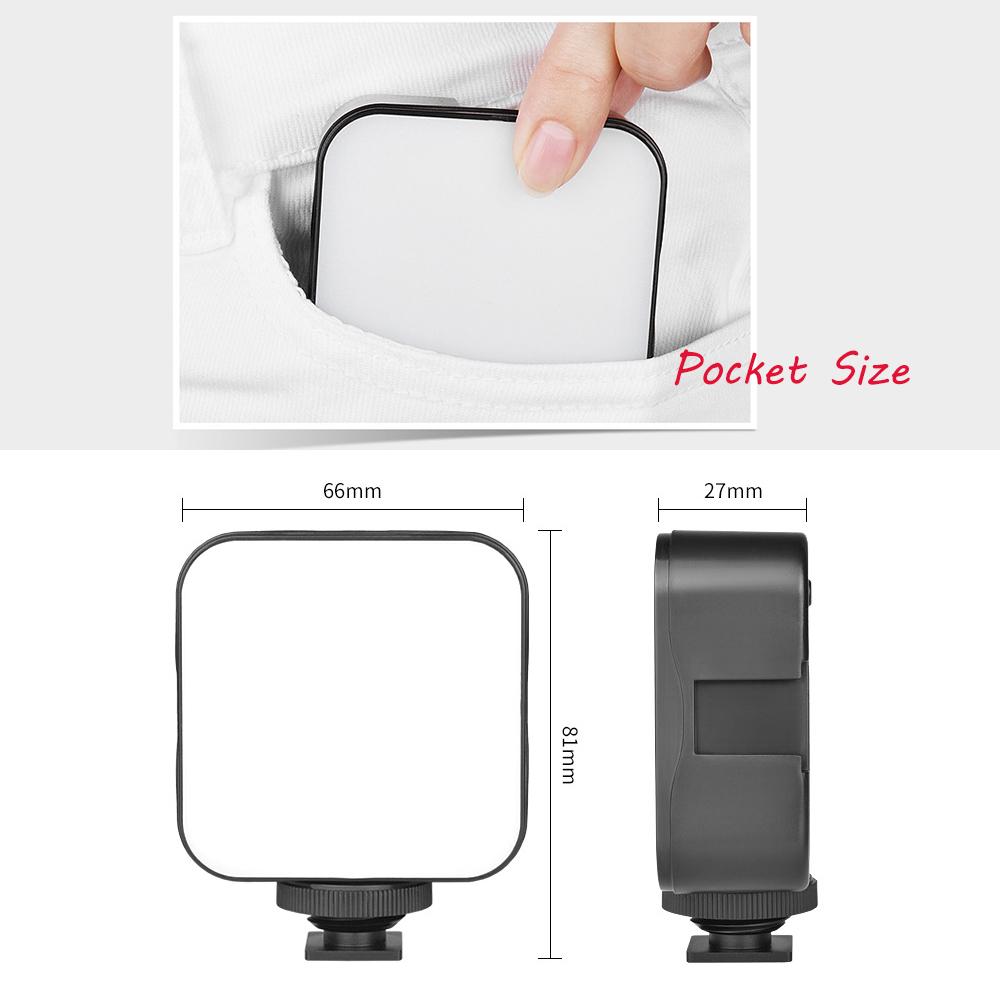 YELANGU LED01  Mini LED Video Light Photography Fill-in Lamp 6500K Dimmable 5W with Cold Shoe Mount