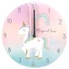 [P6248] - Wooden Clock 'Licorne My Unicorn' Pink (Magical Time) - 25 Cm